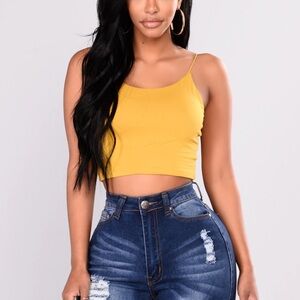 NWT FN KiKi Cropped Top - Mustard